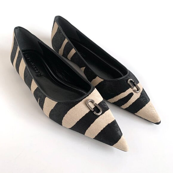Marc Jacobs Black and Cream Striped Flats - Picture 1 of 6